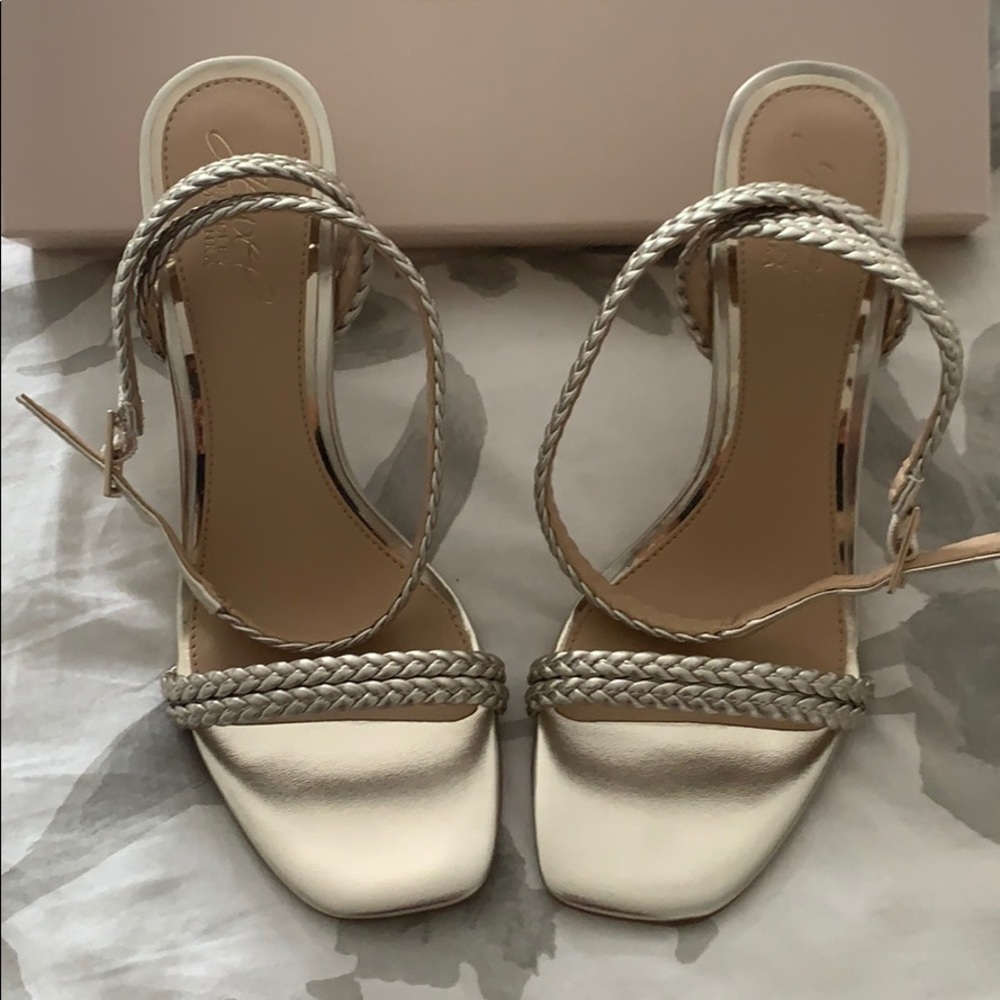 Badgley Mischka gold heels